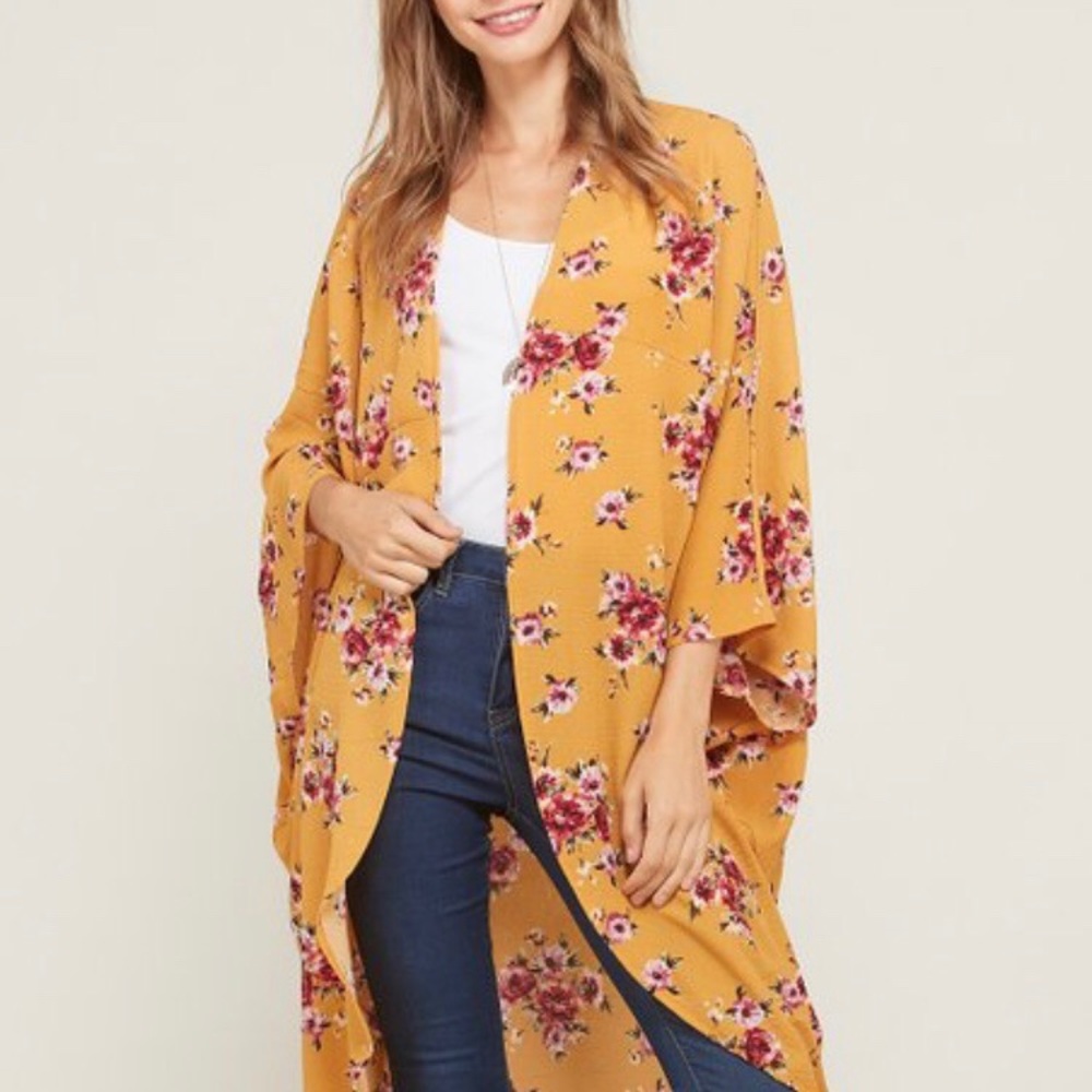Mustard & Yellow Floral Kimono